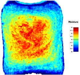 Moisture distribution visualised in a hyperspectral image using Evince